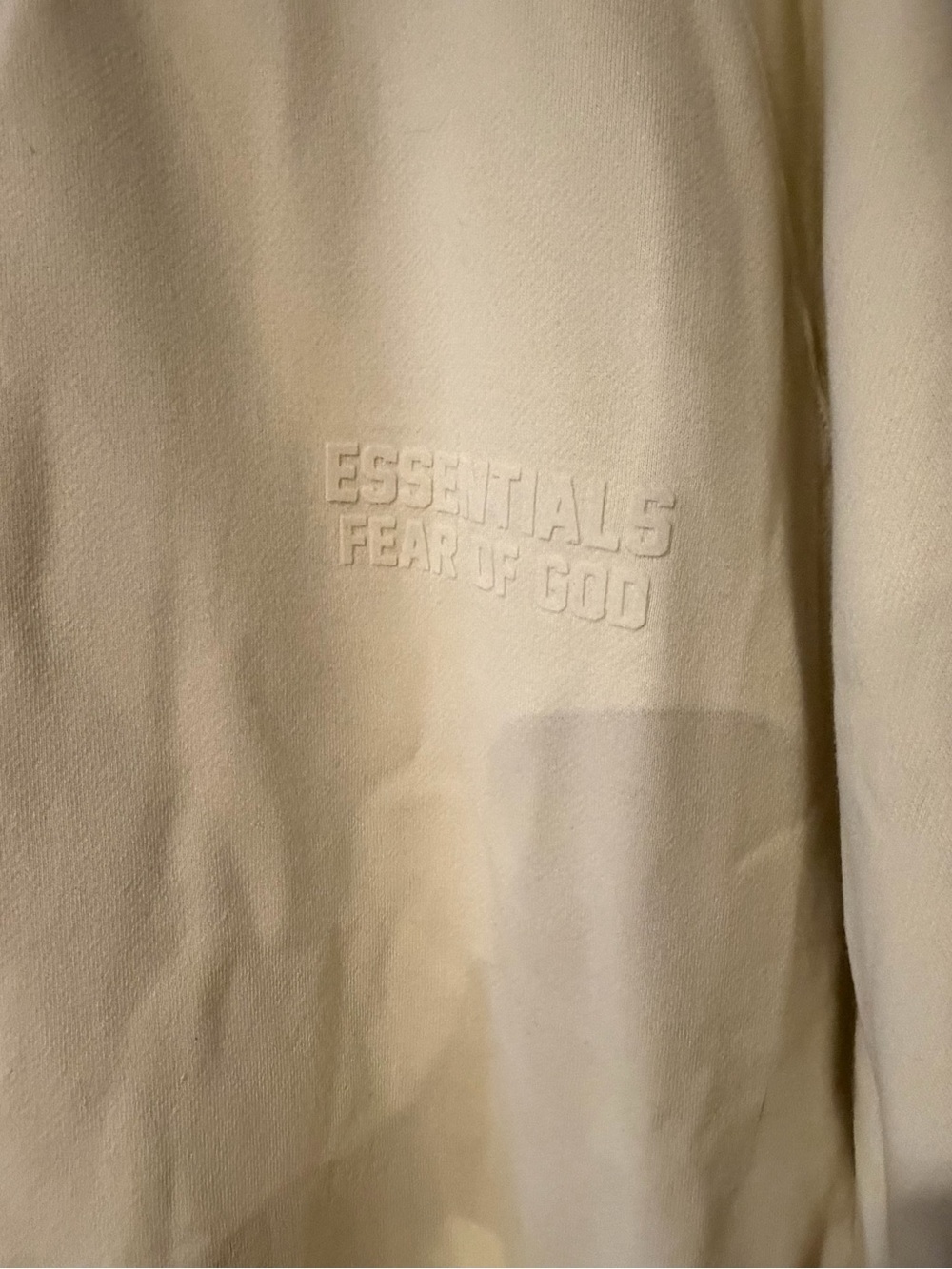 Men’s Cream Embossed Logo Sweater Xl